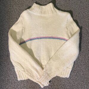Hand-Made Knitted Turtle Neck Sweater